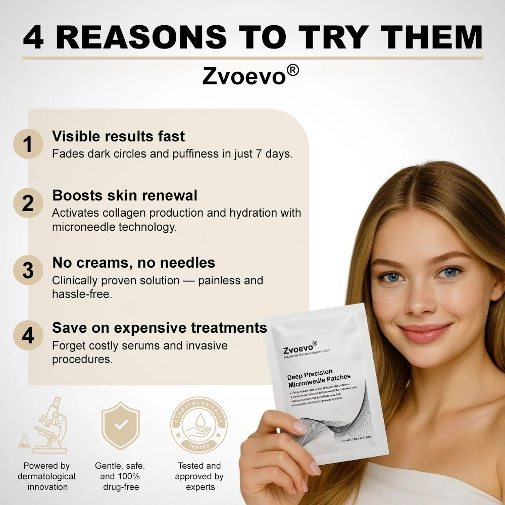 Zvoevo®💫 Deep Precision Age-Defying Nano Microneedle Patches - Deep-acting solution for tackling under-eye bags, dark circles, laughter lines, forehead lines, and all those other pesky facial wrinkles.