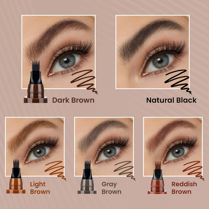 🫧4-Tip Microblade Pen for Brows & Beards – Waterproof, Smudge-Proof & Natural Look