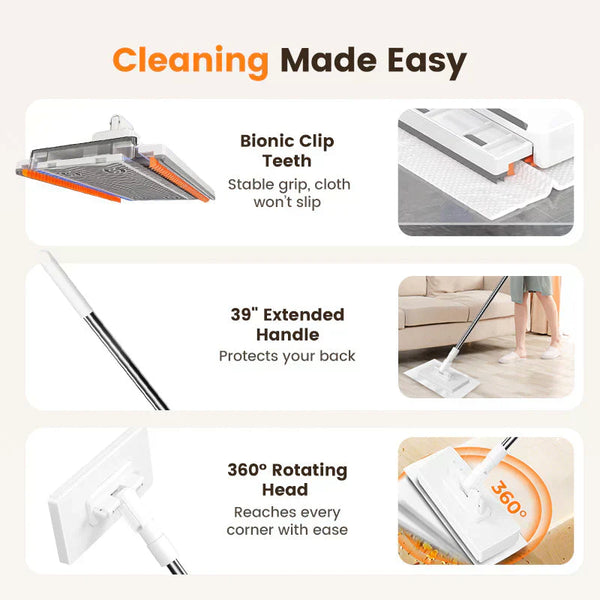 ✨ Multi-Purpose 360° Magic Mop – Wet & Dry Cleaner for Floors, Walls & Windows (Use Any Cloth)