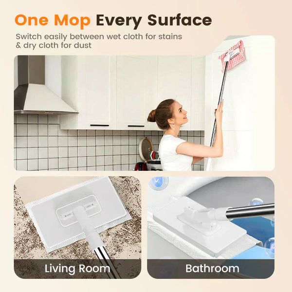 ✨ Multi-Purpose 360° Magic Mop – Wet & Dry Cleaner for Floors, Walls & Windows (Use Any Cloth)