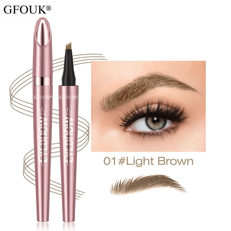 4-Tip Microblade Brow Pen - Waterproof Liquid Eyebrow Pencil for Natural Hair-Like Strokes