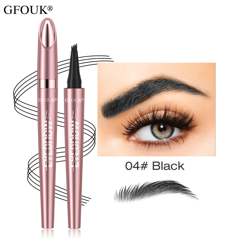 4-Tip Microblade Brow Pen - Waterproof Liquid Eyebrow Pencil for Natural Hair-Like Strokes