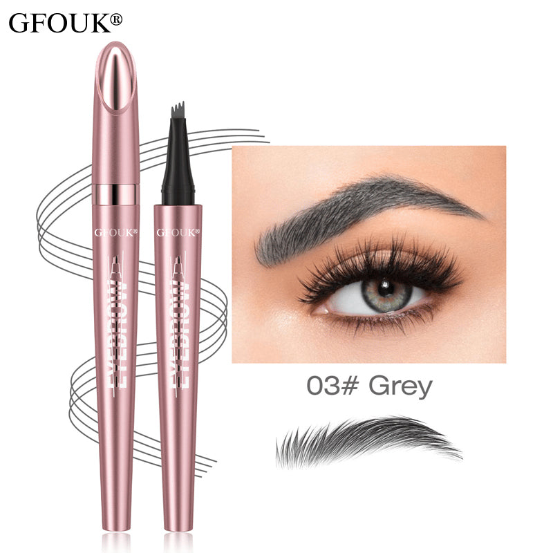 4-Tip Microblade Brow Pen - Waterproof Liquid Eyebrow Pencil for Natural Hair-Like Strokes