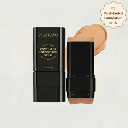 🪄Rolimey® Dual-Ended Foundation & Concealer Stick with Built-in Brush