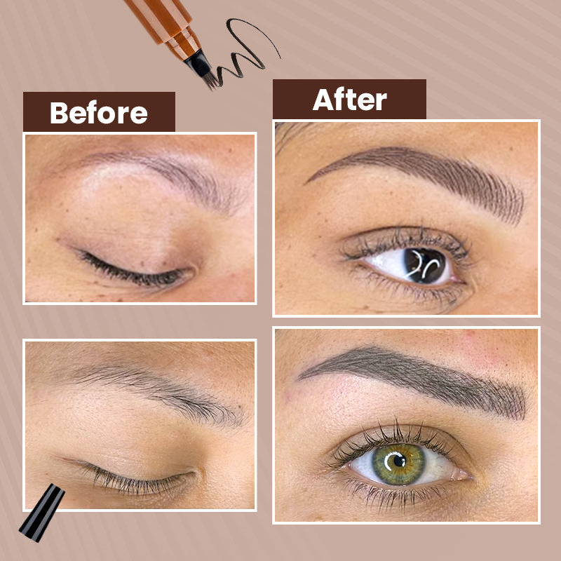 🫧4-Tip Microblade Pen for Brows & Beards – Waterproof, Smudge-Proof & Natural Look