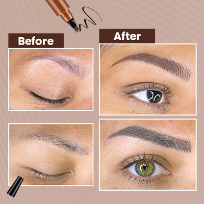 🫧4-Tip Microblade Pen for Brows & Beards – Waterproof, Smudge-Proof & Natural Look